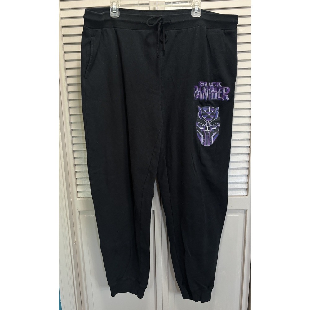 Marvel Black Panther Graphic Sweat Pants Joggers Mens Size 3XL Elastic/Tie